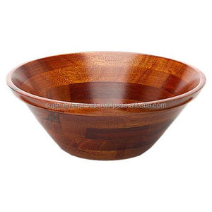 Elegante tazón de madera hecho a mano para mesa de comedor, para servir ensaladas y frutas, artesanía sostenible. - Product Image 1