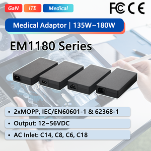 180W Medical Desktop <b>Power</b> <b>Adapter</b> IEC60601 2xMOPP 19V 20V 24V for Medical Equipment EM1180XK - Product Image 1