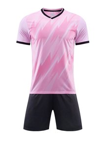 Nouveaux ensembles d'uniformes de football de couleurs unies, vêtements de football unisexes, haute qualité, sports de plein air, 100% polyester, séchage rapide, respirant, col en V - Product Image 1