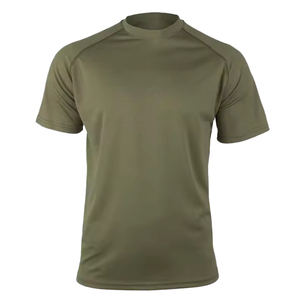Men's Light Sports <b>100</b>% <b>Polyester</b> Front Logo Anti-Wrinkle Quick Dry Breathable Slim Fit Gym Stretch T-<b>Shirt</b> - Product Image 1