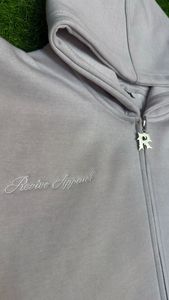 Wholesale Regular Fit Cotton Streetwear Solid Color Men Hoodie Custom Zipper <b>Puller</b> Embroidery Logo Streetwear Hoodie - Product Image 3
