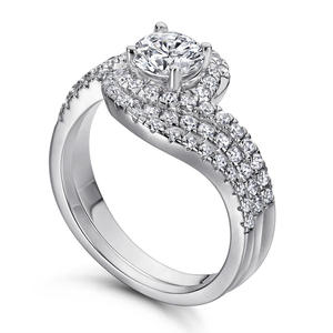 1ct Round 3 in 1 <b>Ring</b> <b>Set</b> Pave Setting 925 Silver Moissanite Diamond Bridal <b>Ring</b> for Wedding for <b>Women</b> - Product Image 3