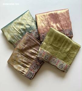Sari en soie douce de qualité supérieure avec tissage jacquard intégré et bordure à motifs Zarkan-Multi Cording Sequence – Ensemble de mode féminine - Product Image 3