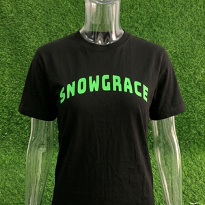 เสื้อยืดแขนสั้นสีดำสำหรับผู้ชาย Snowgrace ทรงปกติ คอกลม ผ้าคอตตอนเจอร์ซีย์ สไตล์ลำลอง สตรีทแวร์ พิมพ์ลายตัวอักษร ดีไซน์โลโก้ด้านหน้า - Product Image 4