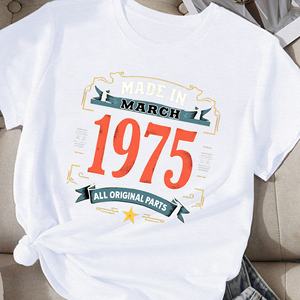 Camiseta cómoda de mujer de diseño MADE IN MARCH 1975 - Product Image 3