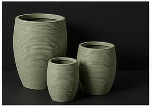 SwamiG TradeX Ensemble de pots à fleurs en fibre de verre côtelée avec trou de drainage, écologiques, légers, durables, finition poudrée - Product Image 3