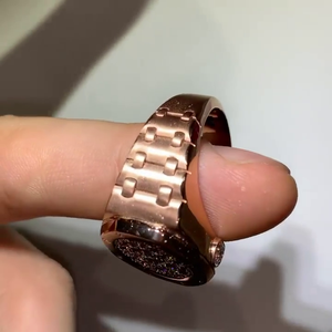 Bague de luxe style Hip Hop sertie de diamants Moissanite, en argent sterling 925, or massif et or rose, bague statement - Product Image 3