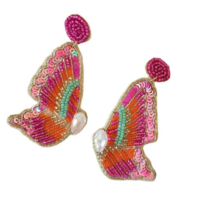 Boucles d'oreilles en perles de céramique faites à la main, multi-perles, bijoux pour femmes pour fêtes et mariages à prix avantageux - Product Image 1