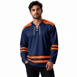 Jersey de Hockey sobre Hielo Personalizado con Impresión por Transferencia de Calor, Absorbente de Humedad, 100% Poliéster, Marca Privada para Hombre, Fábrica de Ropa Deportiva OEM - Product Image 5