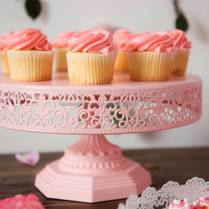 Superventas de 12 pulgadas redondo de metal rosa de calidad superior Soporte para Pastel de Bodas herramientas para pastel superior - Product Image 3