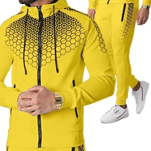 Premium Custom Sublimation/<b>Embroidery</b> Men's Sweatsuit <b>Set</b> 100% Cotton High Quality Quick Dry Full Length Customizable Colors - Product Image 1