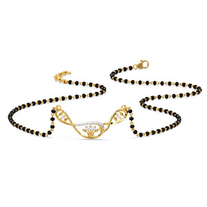 Collier chaîne à maillons entrelacés ajourés avec centre en diamant - Product Image 1