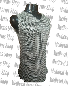 Camisa de Malla de Aluminio Medieval sin Mangas, Hauberk para Adulto Unisex, Armadura de Anillos Entrelazados para Batalla, Caballero, Recreación Histórica - Product Image 4