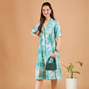 Vestidos de Gasa Modernos y Ecológicos para Mujer, al Por Mayor, a Precio Económico, Corte en A, Largura hasta la Rodilla, Ropa para Exteriores, Hechos en India, para Fiestas en la Playa - Product Image 1