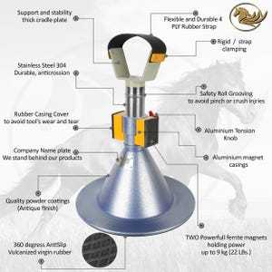 German-Engineered Adjustable Hoof Stand: Ergonomic Farrier Tool with Magnetic Holders by GUJJAR SURGICAL INTERNATIONAL - Product Image 4