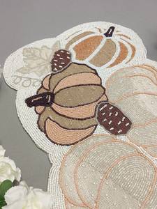 Handmade Fabric <b>Table</b> Runner Irregular Shape Pumpkin Design Country Style Mats & Pads - Product Image 3