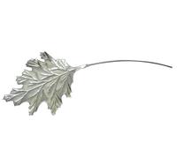 Eleganter silberner Bananenblatt-Metall-Gartenstecker – Zeitgenössisches botanisches Rasen-Akzent-Dekor für den Außenbereich