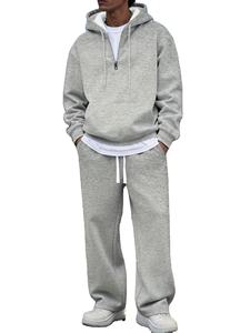 Ensemble de jogging décontracté pour homme, deux pièces, avec sweat à capuche à manches longues et pantalon de jogging, 100% coton molletonné, séchage rapide - Product Image 2