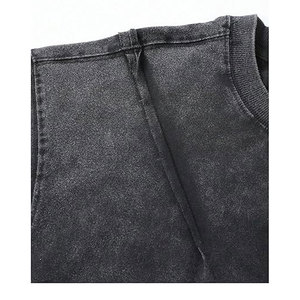 Camisetas Cortas para Hombre, Manga Corta, Cuello Redondo, Hombros Caídos, Algodón Lavado, Estilo Urbano, Deportivo, Casual, Verano - Product Image 3