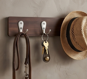 Premium Wood Wall Mounted <b>Hook</b> Rack With 3 Stainless Steel <b>Hooks</b> Minimalist Design For Clothing Storage Organization - Product Image 2