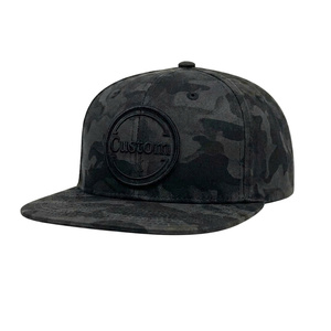 Custom Logo Embroidery 6 Panel Waterproof Outdoor Fabric <b>Camo</b> Baseball Snapback <b>Cap</b> Flat Brim Unisex Structured Camouflage - Product Image 1