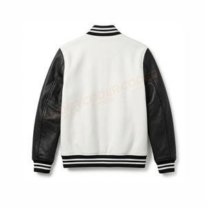 Chaquetas Varsity de Lona para Hombre de Calidad Premium, Chaquetas de Béisbol Cálidas para Invierno con Mangas de Cuero y Bordado Chenille en la Parte Delantera - Product Image 2