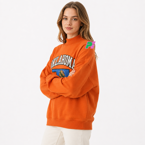 Sudadera con Cuello Alto OKLAHOMA, Sudadera con Letras y Mapa Aplicados, Sudadera con Cuello Alto Personalizada, Sudadera Oversize con Cuello Alto - Product Image 3