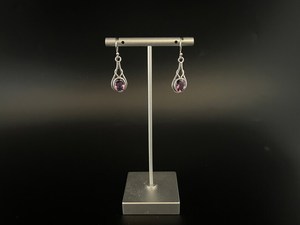 Boucles d'oreilles éternité en améthyste, argent sterling 925, faites à la main, style celtique, bijoux élégants, cadeau pour femme - Product Image 4