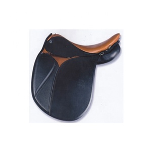 Silla de montar negra para doma inglesa, de cuero sintético con estructura de plástico, cómoda para equitación y carreras. - Product Image 2