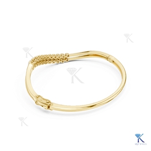 Lab Grown Diamond Wavy Contour <b>Bangle</b> 14K 18K <b>Solid</b> <b>Gold</b> Fine Women Multi Row Pave Luxury Jewelry Manufacturer Wholesale - Product Image 6