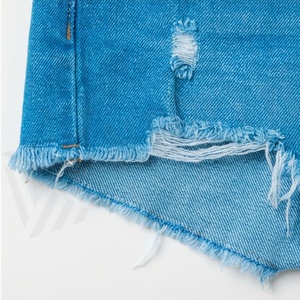 Shorts en jean sexy pour femmes, couleur personnalisée, déchirés, en coton, coupe slim, taille haute, élégants, décontractés, streetwear d'été - Product Image 6