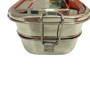 Lonchera de Viaje de Acero Inoxidable de Primera Calidad, Forma Cuadrada, Triple Compartimento, Hermética, Ligera, Fácil de Transportar, Apta para Alimentos - Product Image 6