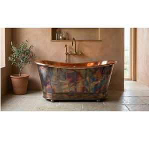 Baignoire décorative en cuivre martelé pour salles de bain résidentielles, hôtels, villas et centres de bien-être et de spa à prix de gros - Product Image 1