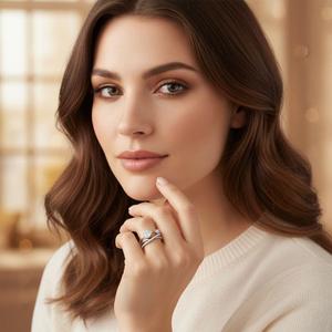 Pear Cut Moissanite Engagement Ring Set <b>Sterling</b> <b>Silver</b> Prong Setting Trendy Luxury Women's <b>Wedding</b> <b>Band</b> Stackable Design - Product Image 5