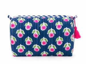 Bolsa de Cosméticos Impermeable Ecológica de Algodón con Estampado de Borlas de Veer Handicrafts, Tamaño Mediano, Cierre de Cremallera, Bolsa de Viaje Portátil - Product Image 4