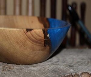 Frutero de madera y resina epoxi de primera calidad, tazón creativo para ensalada, platos decorativos de madera de f s i - Product Image 3