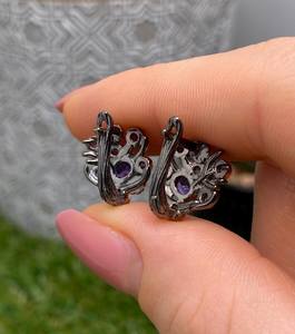 Boucles d'oreilles en améthyste naturelle, argent sterling 925, faites à la main, certifiées IGI, bijoux pour femmes, cadeau de fête, vente en gros - Product Image 3