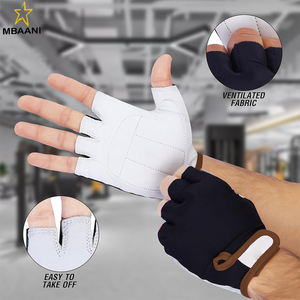 Gants de cyclisme en cuir antidérapants, absorbant les chocs, demi-doigts - Équipement de protection durable pour le VTT et le cyclisme sur route - Product Image 4
