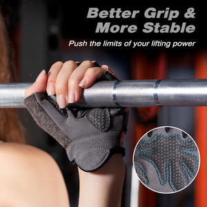 Unisex Anti-Slip Workout Gloves Light Weight Fingerless Powerlifting Gym Gloves with Padded Palm Workout Racing Gloves - Product Image 4