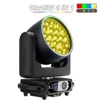 SHEHDS 19x15W RGBL Luz de Escenario Móvil con Zoom DMX512 para DJ