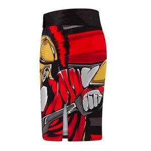 กางเกง MMA ชาย พิมพ์ลายซับลิเมชั่น ลายนักรบ สีแดง ดำ ทอง ทรงแอธเลติก ระบายเหงื่อได้ดี ชุดกีฬา - Product Image 5