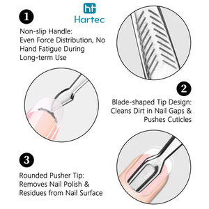 Newest Dual-Sided Stainless Steel Cuticle Nail Pushers For Salons Premium Quality Manicure Pedicure <b>Tools</b> For Professional Use - Product Image 3