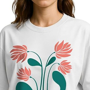 Chemise pour femme à manches courtes, col rond, coupe ajustée, de haute qualité, respirante, légère, écologique, 100% coton, avec logo personnalisé imprimé - Product Image 5