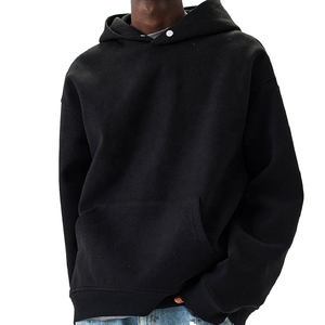 Vente en gros de sweats à capuche noirs Hip Hop, logo personnalisé, unisexe, en tissu French Terry, imprimé sur mesure, de haute qualité, surdimensionné - Product Image 1