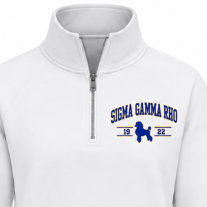 Sudadera con media cremallera para mujer Sigma Gamma Rho, blanca, con gráfico de letras griegas, estilo casual universitario, personalizada - Product Image 6