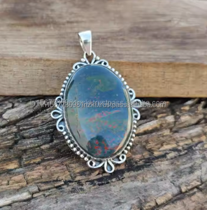 Colgantes de piedra de sangre Collar de Plata de Ley 925 Joyería hecha a mano Colgantes delicados Regalo para mamá Colgantes apilables Regalos de boda - Product Image 3