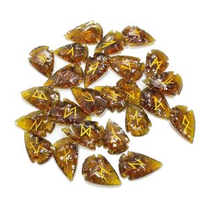 Juego de runas de punta de flecha de obsidiana naranja de alta calidad, runa de cristal, energía Wicca, piedra natural para adivinación y meditación intuitiva - Product Image 4
