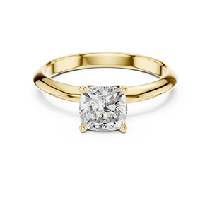 แหวนหมั้นเพชรทรงคุชชั่น 1 กะรัต ทองคำขาว 14K คลาสสิก ได้รับการรับรองจาก IGI เพชรเพาะเลี้ยงในห้องปฏิบัติการ ของขวัญวันครบรอบแต่งงาน - Product Image 1