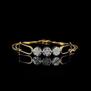 Pulsera minimalista de oro con diamantes – Joyería para mujer con diamantes cultivados en laboratorio de corte redondo - Product Image 1
