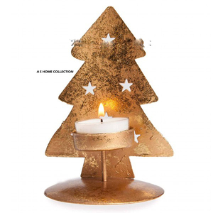 High Quality Modern Golden Plated Christmas <b>Tea</b> <b>Light</b> Candle Holder Eco-Friendly Handmade Blank Sublimation - Product Image 1